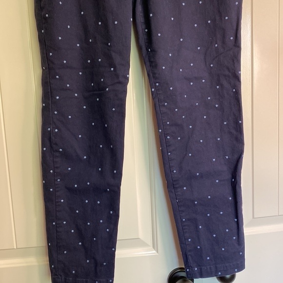 Boden Rachel Spot Chino NAVY WITH BLUE POLKA DOTS Trousers Sz 8 - Picture 7 of 15